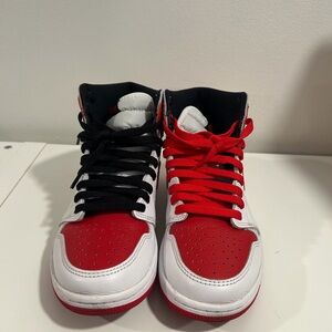 Nike White and Red Jordan 1 Retro High OG Shoe Box